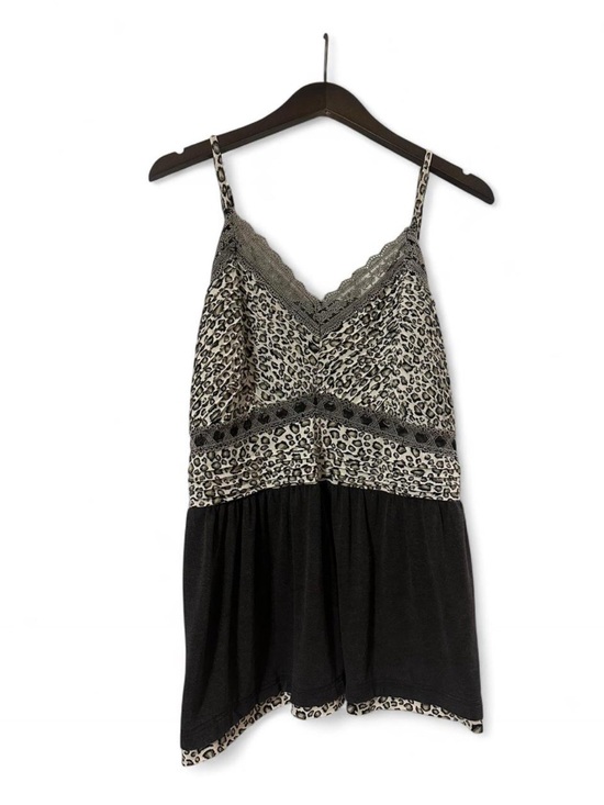 POL Tops - POL Flowy Babydoll Top With Leopard Print and Grey